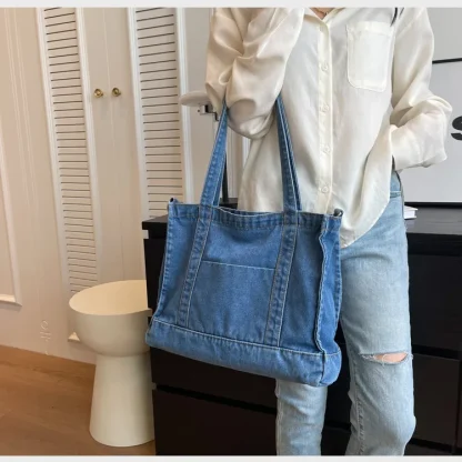 Stylish Denim Shoulder Bag - Image 6