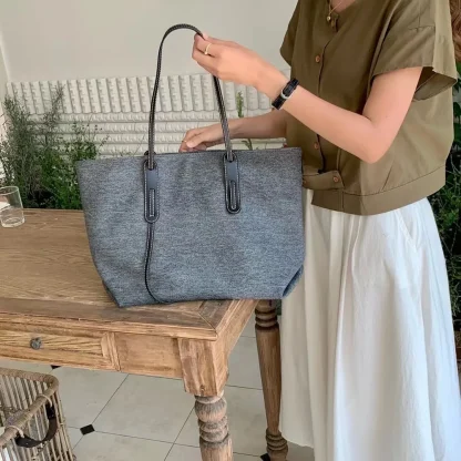 Spacious Denim Shoulder Bag - Image 3