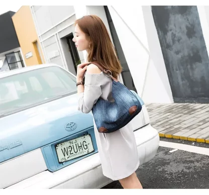 Denim Shoulder Bag - Image 4