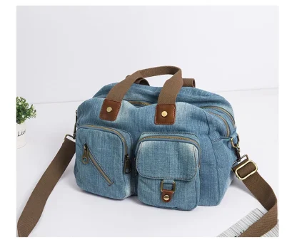 Travel Denim Shoulder Bag - Image 4
