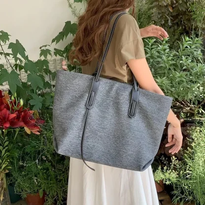 Spacious Denim Shoulder Bag - Image 2