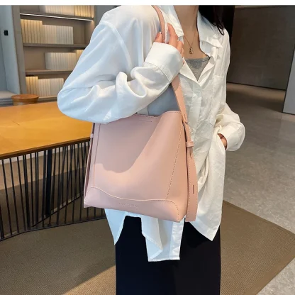 Solid Generous Shoulder Bag