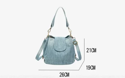 Bucket Denim Shoulder Bag - Image 7