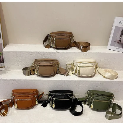 Multi Zippered Shoulder Bag - Image 6