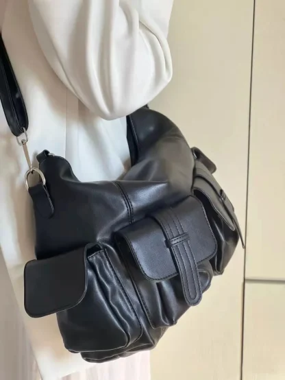 Black Multi-pocket Shoulder Bag - Image 2