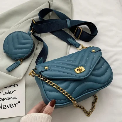 Quilted Flap Shoulder Bag - Image 5