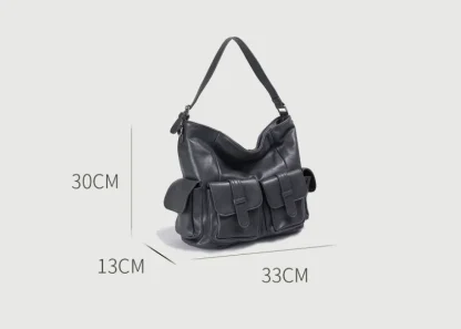 Black Multi-pocket Shoulder Bag - Image 7