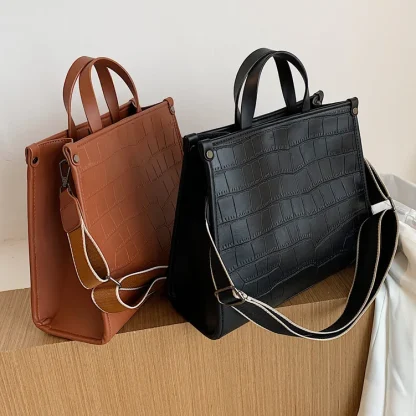 Wide Strap Shoulder Handbag - Image 7