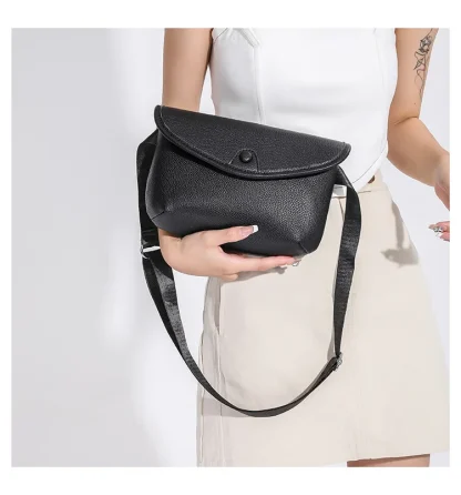 Solid Crossbody Shoulder Bag - Image 2
