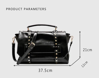 Vintage-style Satchel Shoulder Bag - Image 7