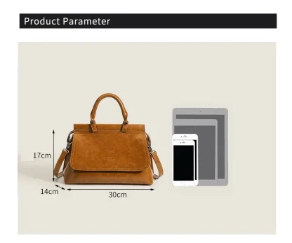 Retro Briefcase Shoulder Bag - Image 7