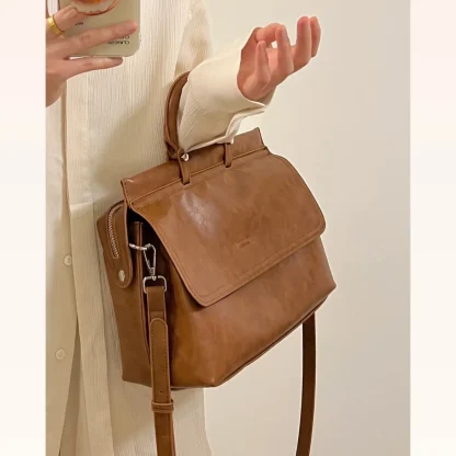 Retro Briefcase Shoulder Bag - Image 2