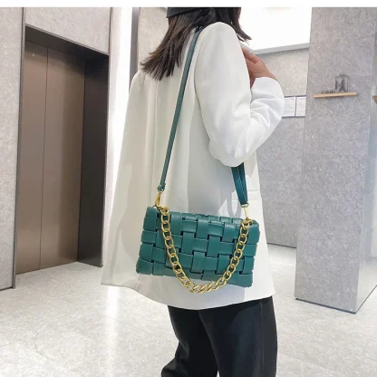 Weave Clutch Shoulder Bag - Image 2