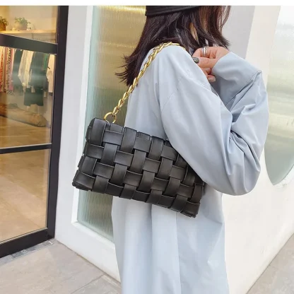 Weave Clutch Shoulder Bag - Image 4