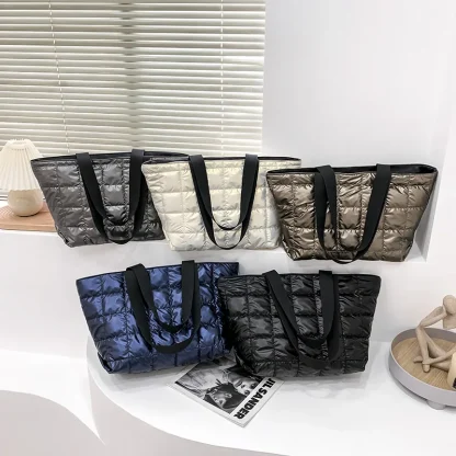 Quilted Tote Shoulder Bag - Image 7