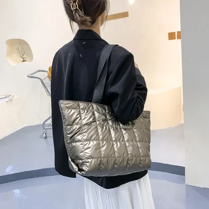 Quilted Tote Shoulder Bag - Image 5
