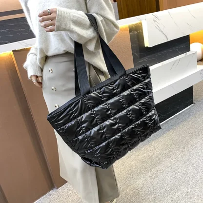 Quilted Tote Shoulder Bag - Image 4