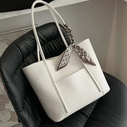 Sleek Solid Tote Shoulder Bags - Image 5