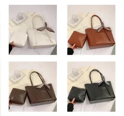 Sleek Solid Tote Shoulder Bags - Image 7