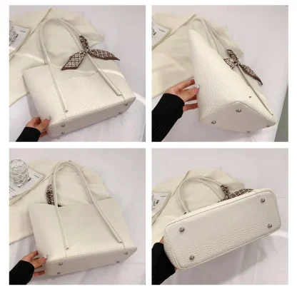 Sleek Solid Tote Shoulder Bags - Image 6