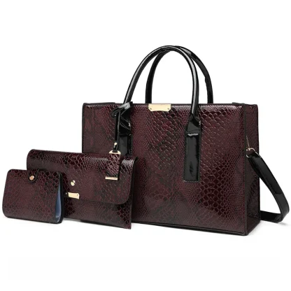 Elegant Snake Pattern Shoulder Bags
