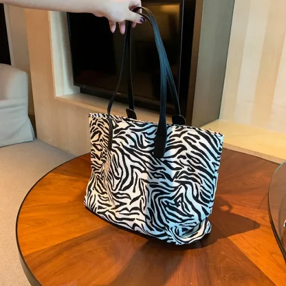 Zebra Print Tote Shoulder Bag - Image 2