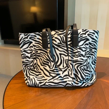 Zebra Print Tote Shoulder Bag