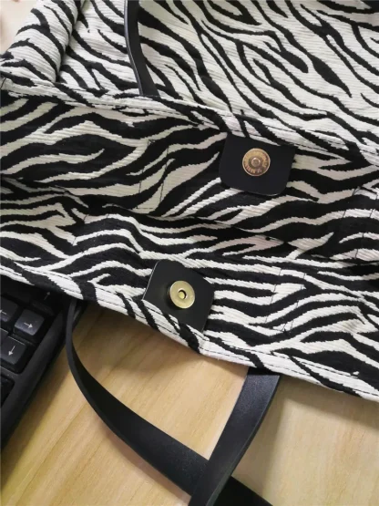Zebra Print Tote Shoulder Bag - Image 6