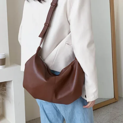 Soft Solid Crossbody Shoulder Bag - Image 3