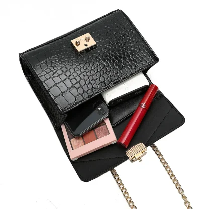 Chain Crossbody Black Shoulder Bag - Image 4