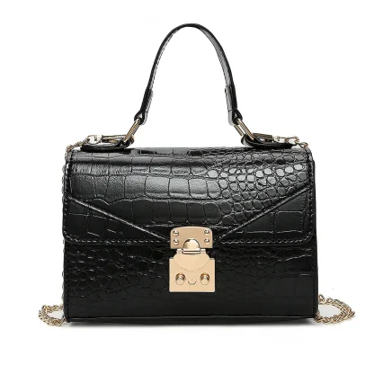 Chain Crossbody Black Shoulder Bag