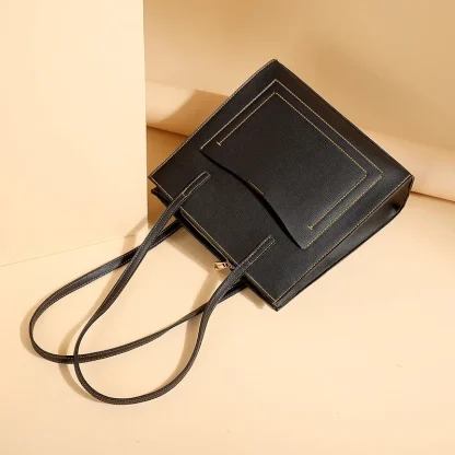 Simple Solid Tote Shoulder Bag - Image 3