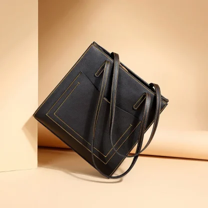 Simple Solid Tote Shoulder Bag - Image 2