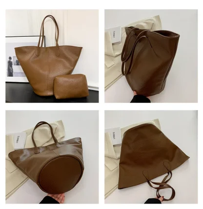 Solid Tulip Tote Shoulder Bags - Image 7