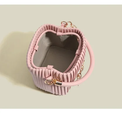Minimalist Pleated Shoulder Bag - Image 4
