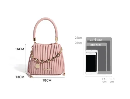 Minimalist Pleated Shoulder Bag - Image 7