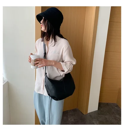 Soft Solid Crossbody Shoulder Bag - Image 2