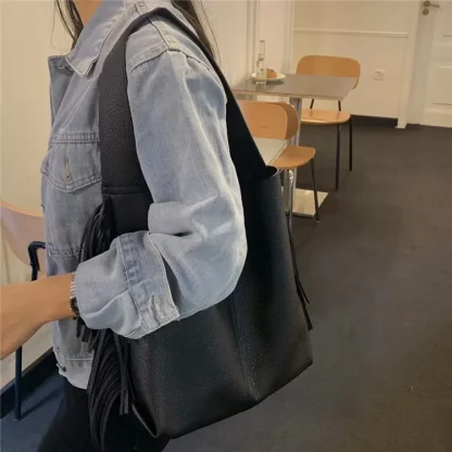 Side Tassels Shoulder Bag - Image 6