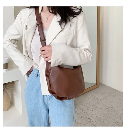 Soft Solid Crossbody Shoulder Bag - Image 4