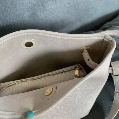 Solid Color Bucket Shoulder Bag - Image 4