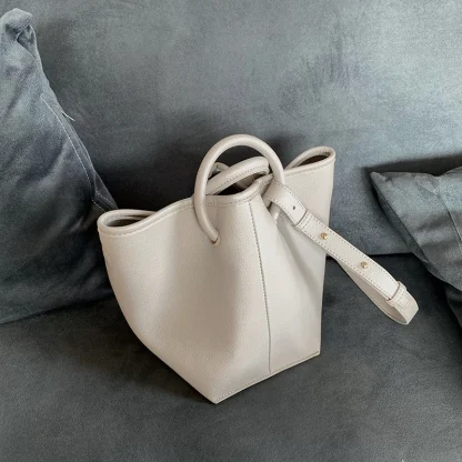 Solid Color Bucket Shoulder Bag