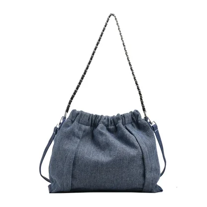 Denim Chain Crossbody Shoulder Bag
