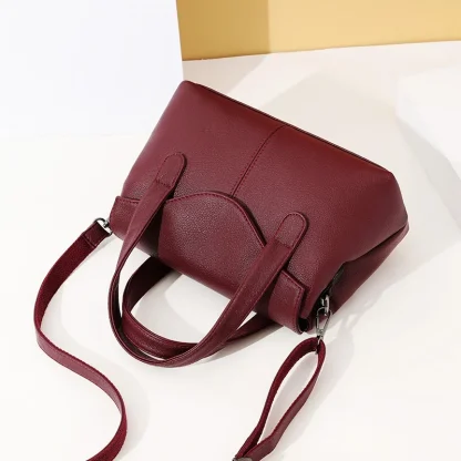 Solid Multi-compartment Shoulder Bag