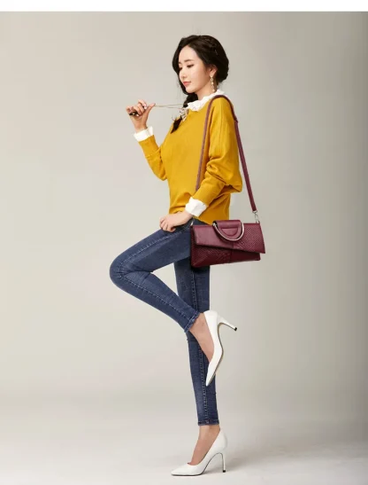 Slanted Flap Crossbody Shoulder Bag