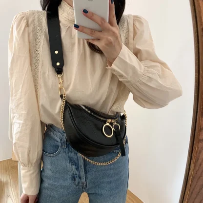 Half Moon Chain Shoulder Bag - Image 2