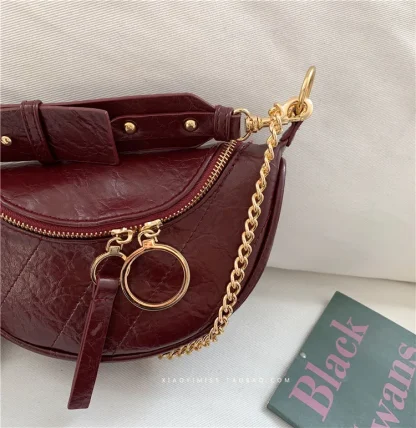 Half Moon Chain Shoulder Bag - Image 5