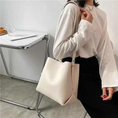Multi Compartment Solid Shoulder Bags - Image 2