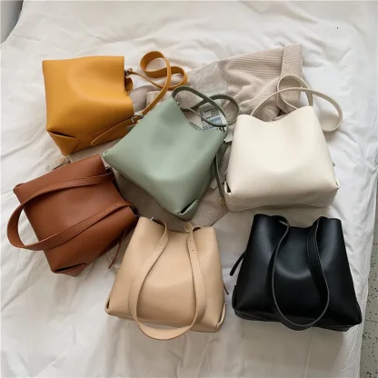 Multi Compartment Solid Shoulder Bags - Image 7