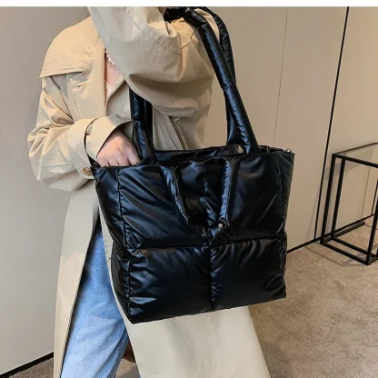 Soft Quilted Tote Shoulder Bag - Image 3