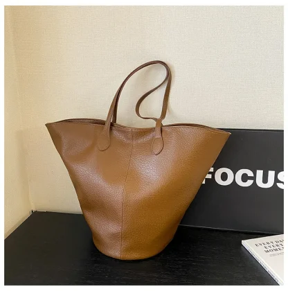 Solid Tulip Tote Shoulder Bags - Image 3